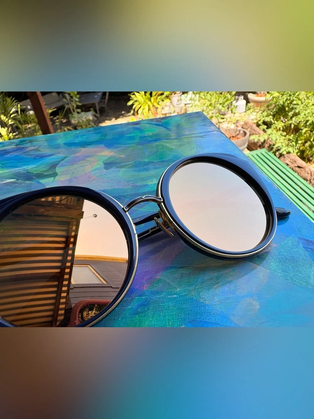 *Rare! Leisure Society Sonora Sunglasses – Navy Blue & 18K Gold